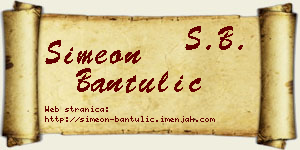 Simeon Bantulić vizit kartica
